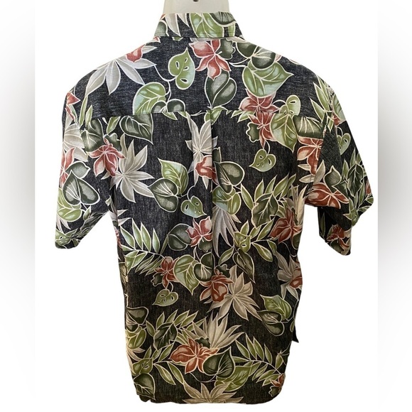 ONO & Company Reverse Print Aloha Hawaiian Tropical Floral Shirt Men L Large - Picture 4 of 7